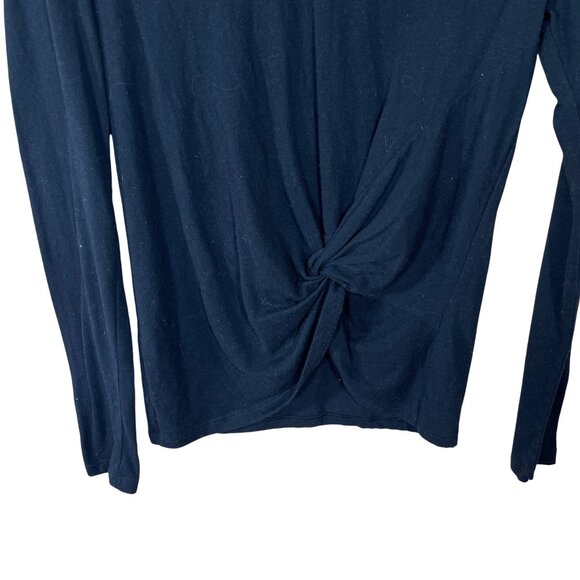 Altar'd State T-Shirt Top Long Sleeve Twist Front Black XS Extra Small - Picture 3 of 6